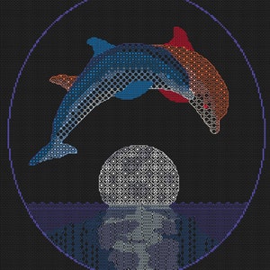 All Dolphins Together - Blackwork Embroidery Kit