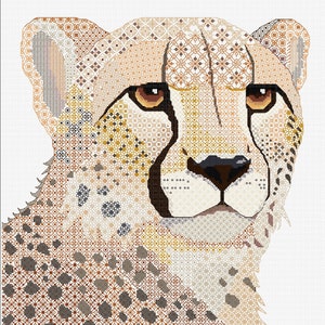 Guépard Broderie Blackwork