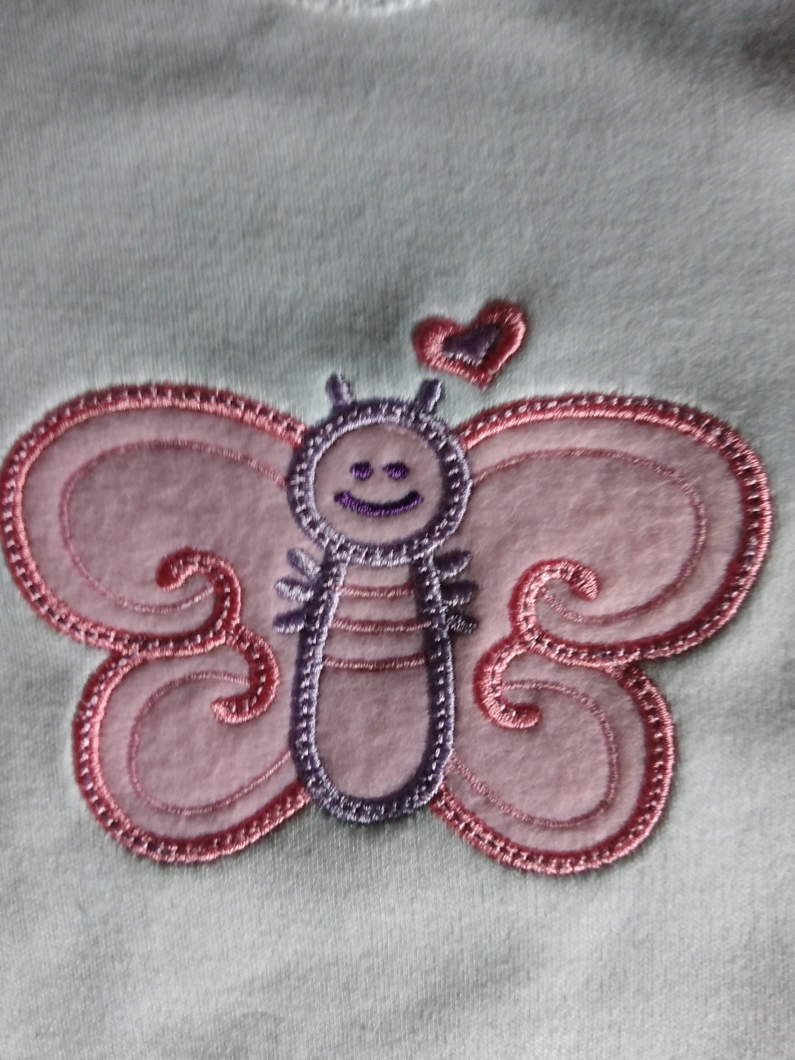 Baby bib white with pink butterfly embroidered on it very  etsy