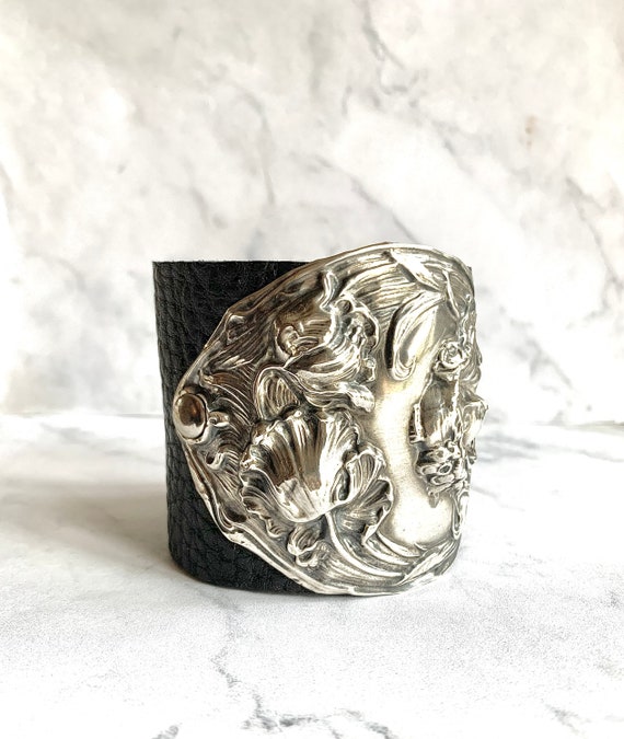 Antique Art Nouveau Sterling Silver Maiden Face C… - image 2