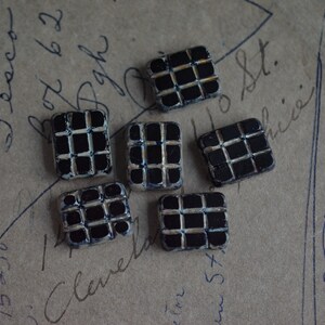 Czech Glass Beads | Picasso Beads | Boho Beads | Black | Square | 15mm | 6 pcs