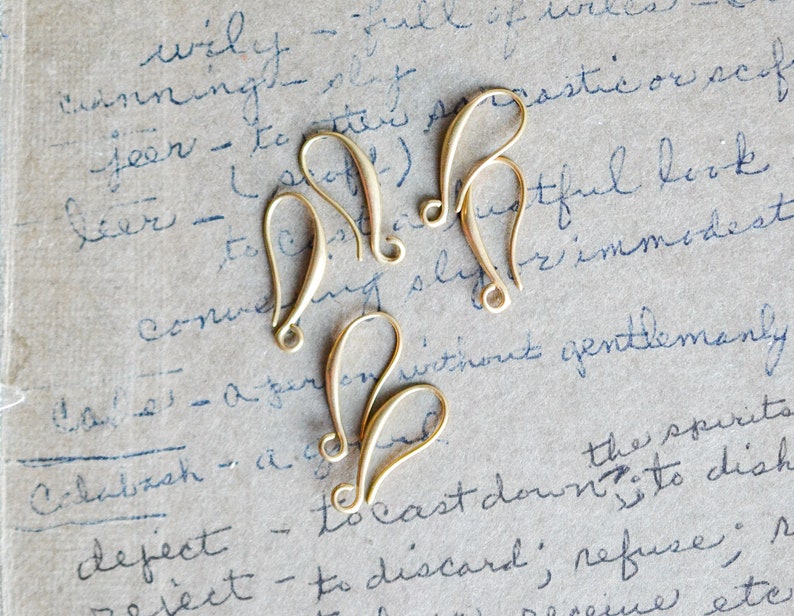 Matte Brass Ear Wires and Headpins Earring Hooks and Headpins Earring Findings image 2