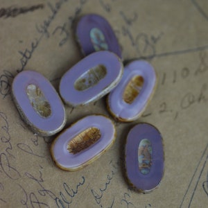 Czech Glass Bead Mix | Picasso Beads | Boho Beads | Purple | Oval | 18mm | 4 pcs