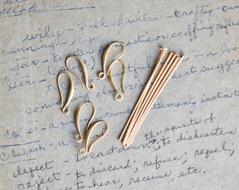 Matte Brass Ear Wires and Headpins | Earring Hooks and Headpins | Earring Findings