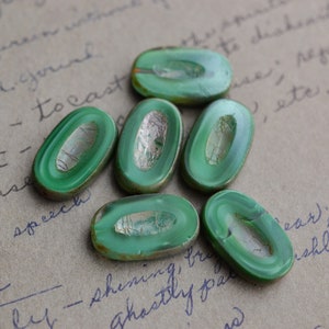 Forrest Green Czech Glass Beads Picasso Beads Boho Beads Premium Picasso Czech Glass Beads 20mm 4 PCS image 1