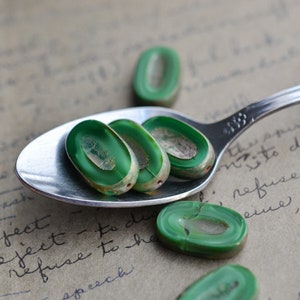 Forrest Green Czech Glass Beads Picasso Beads Boho Beads Premium Picasso Czech Glass Beads 20mm 4 PCS image 2