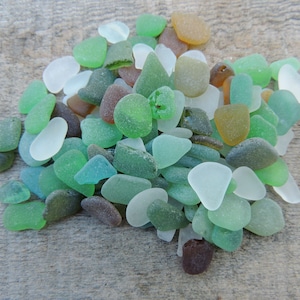 120 pcs Genuine Sea Glass Bulk / Mix Colors Small Sea Glass / Beach Glass for Sea Glass Art / Crafts / Mosaic / Beach Decor