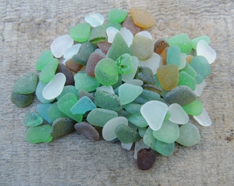 120 pcs Genuine Sea Glass Bulk / Mix Colors Small Sea Glass / Beach Glass for Sea Glass Art / Crafts / Mosaic / Beach Decor