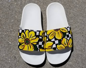 vans slides yellow
