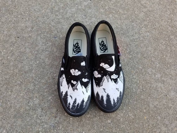 custom white vans slip ons