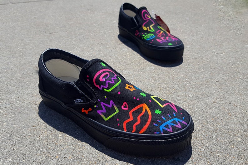 vans slip ons neon