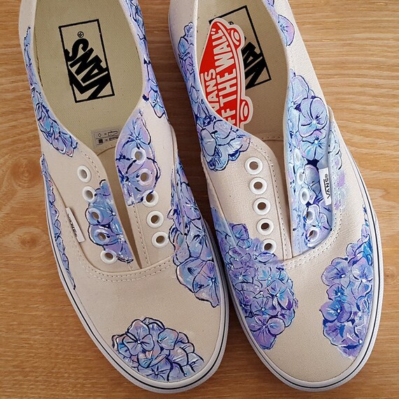 Custom Hydrangea Vans Shoes Hand Painted Shoes Gifts for