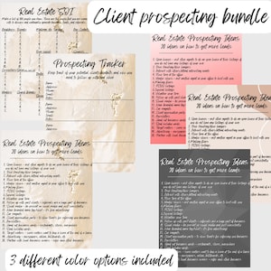 Client Prospecting Bundle with Prospecting Tracker, Prospecting Ideas, and a list of 100 people in your sphere of influence
