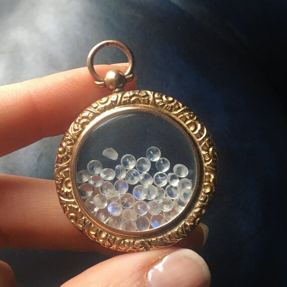 Antique Victorian Rainbow Moonstone Shaker Locket