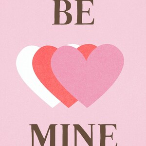 Printable Be Mine Valentine&#39;s Heart Card 5x7&quot;