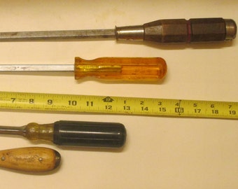 Screwdrivers HEAVY DUTY / Proto, 19 " / Vaco 15 " / Irwin 9 " / 4 Vintage Tools/ Craft Supplies/ Home Improvement/Hobby / Gift for Dad