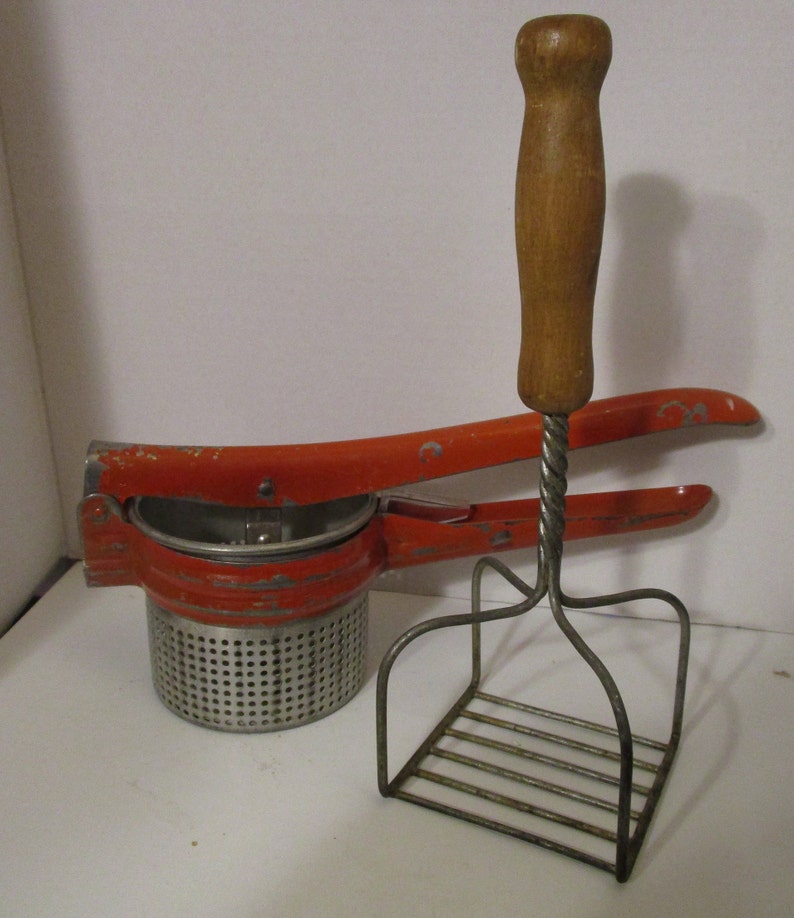 Potato Masher / Potato Ricer / Primitive Kitchen Utensils / Etsy