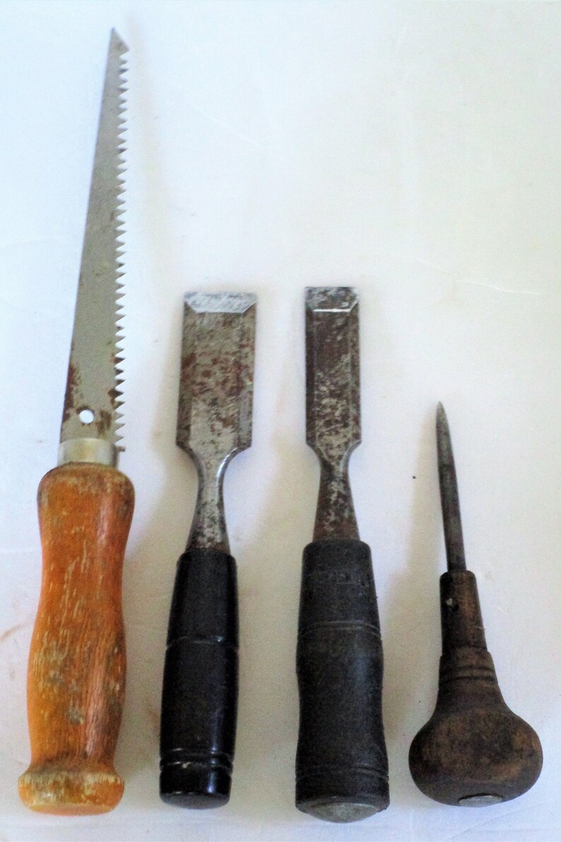 Woodworking Tools 4 / Antique Awl / Pro Series Wood Chisel / Etsy