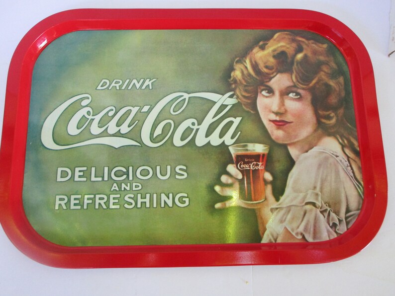 Metal Tray Coca Cola Wall Decor Collectible Advertising Drinks Home And Living Soda Reion Vintage Display Item
