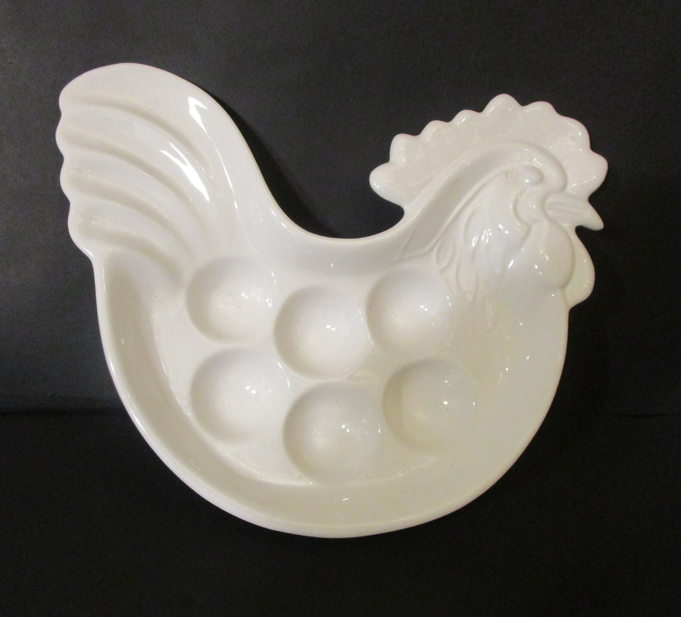 Deviled Egg Plate/ Chicken Shaped /Ceramic/Home and Living/ Etsy