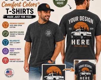 Custom Comfort Colors® T-Shirt | Personalized Picture Tee | Front & Back Print | Custom Image Shirt | Company Logo Shirt