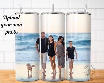 Custom Photo Tumbler, Personalized Logo Image, 20oz Stainless Steel Cup, Wedding Event Corporate Gift, Make Your Own Design