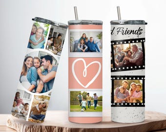 Personalized Photo Collage Tumbler, 20oz Custom Memory Gift, Multiple Photos Tumbler, Family Keepsake Cup, Picture Collage, Photo Travel Mug