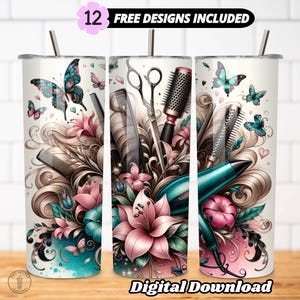 Hairdresser Tumbler Wrap 20 oz, Hairstylist Tumbler Sublimation PNG, Hair Boss Design, Salon Stylist Gift Tumbler Wrap, Digital PNG Download