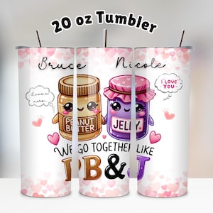 Personalized Valentine&#39;s Day Tumbler: Couples Gift, Stainless Steel (20 oz)