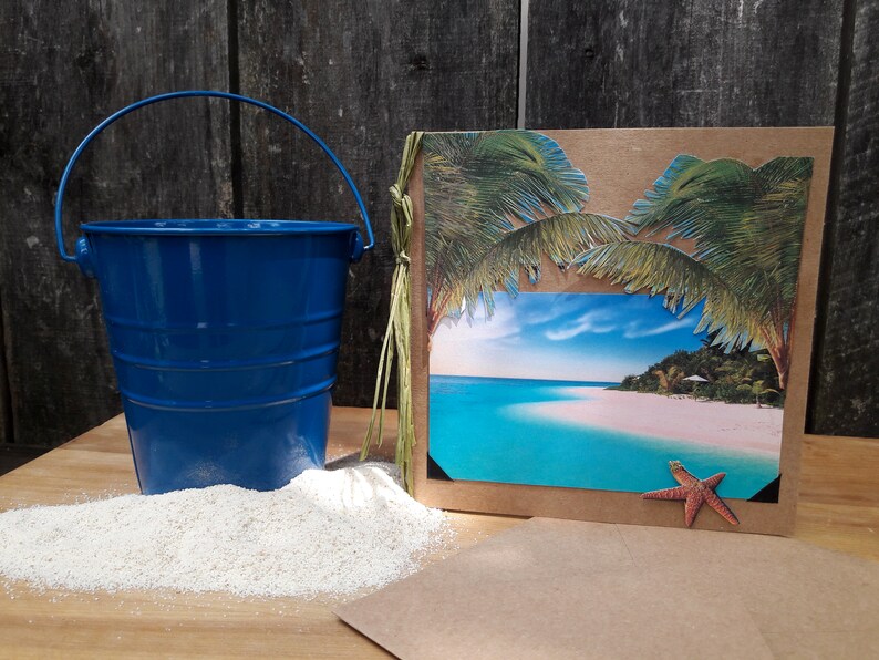 Handmade Greeting Card Palm,vacation,honeymoon,beach,starfish,serene,summer,summer vacation,island,cruise,sea,aqua,sand,get away,travel,sea