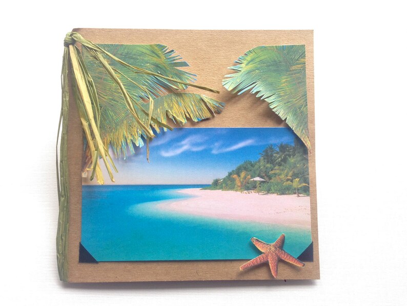 Handmade Greeting Card Palm,vacation,honeymoon,beach,starfish,serene,summer,summer vacation,island,cruise,sea,aqua,sand,get away,travel,sea