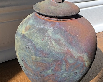 Raku Fired Pottery Vase by Jon Claves #1623 Vintage 1997