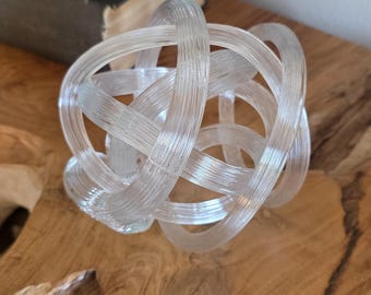 Vintage Handblown Italian Glass Knot Sculpture, 6"