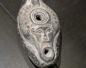 Ancient Egyptian Oil Lamp Isis Hathor Terracotta Ptolemaic