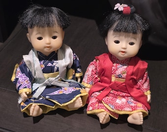 Vintage Japanese Ichimatsu Dolls RARE Boy Girl Twins