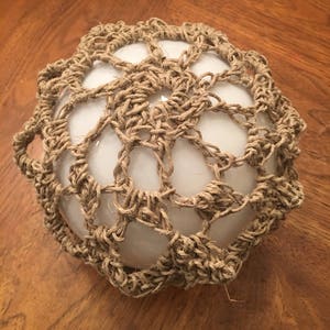 Jute covered light fixture globe