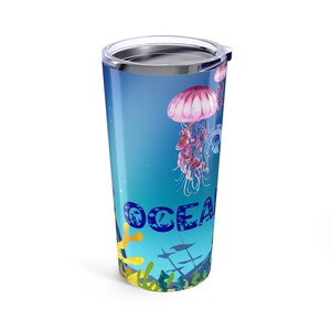 Ocean Tumbler: Vibrant Sea Life Design - 20oz Stainless Steel