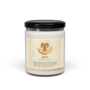 Aries Zodiac Scented Soy Candle: Aromatherapy Gift, 9oz