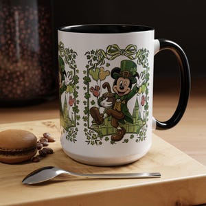 St. Patrick's Mickey Mouse Mug Accent Coffee Mug (11,15oz) | Irish Shamrock Tea Cup image 17