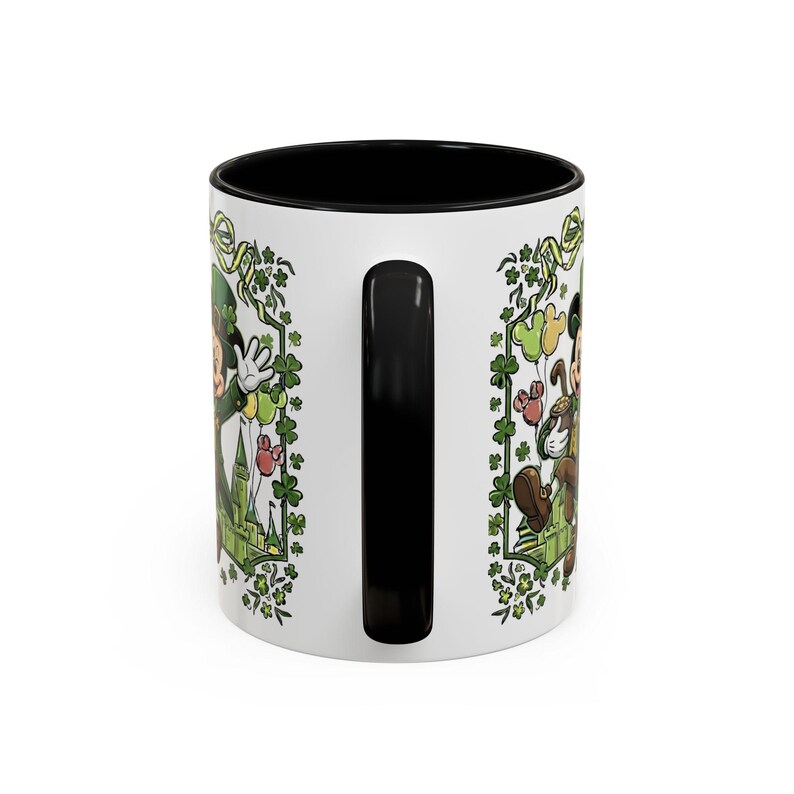St. Patrick's Mickey Mouse Mug Accent Coffee Mug (11,15oz) | Irish Shamrock Tea Cup image 5