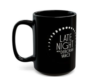 Late Night with Deborah Vance- Hacks TV Show Logo Mug | Black Ceramic Coffee Mug