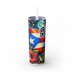 Puerto Rican Floral Tumbler: 20oz Stainless Steel Travel Cup