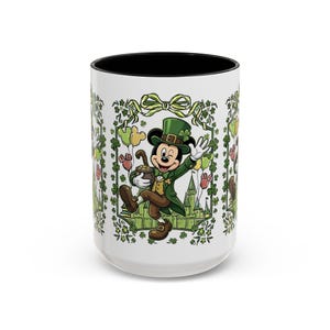 St. Patrick's Mickey Mouse Mug Accent Coffee Mug (11,15oz) | Irish Shamrock Tea Cup image 13