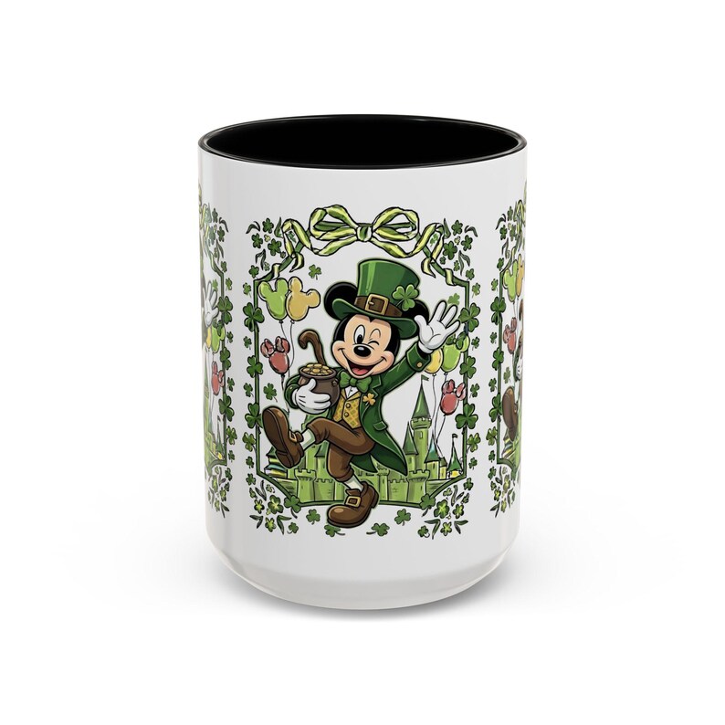 St. Patrick's Mickey Mouse Mug Accent Coffee Mug (11,15oz) | Irish Shamrock Tea Cup image 13