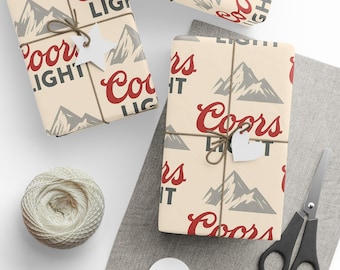 Unique Coors Light Beer Gift Wrapping Paper, Creative Wrap for Birthdays, Holidays, Special Occasions, Eco-Friendly Packaging