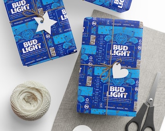 Funny Bud Light Beer Wrapping Paper Roll for Gifts, Bud Light Design, Birthday, Fathers Day, Gag Gifts