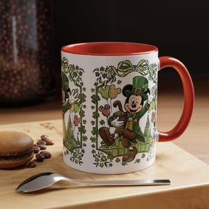 St. Patrick's Mickey Mouse Mug Accent Coffee Mug (11,15oz) | Irish Shamrock Tea Cup image 11