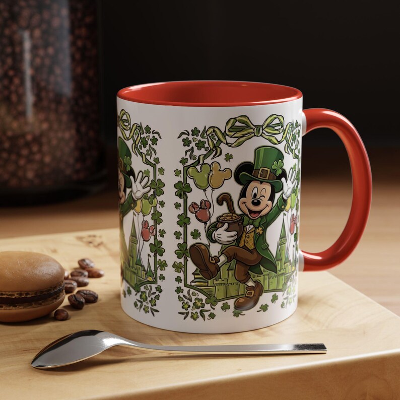 St. Patrick's Mickey Mouse Mug Accent Coffee Mug (11,15oz) | Irish Shamrock Tea Cup image 11