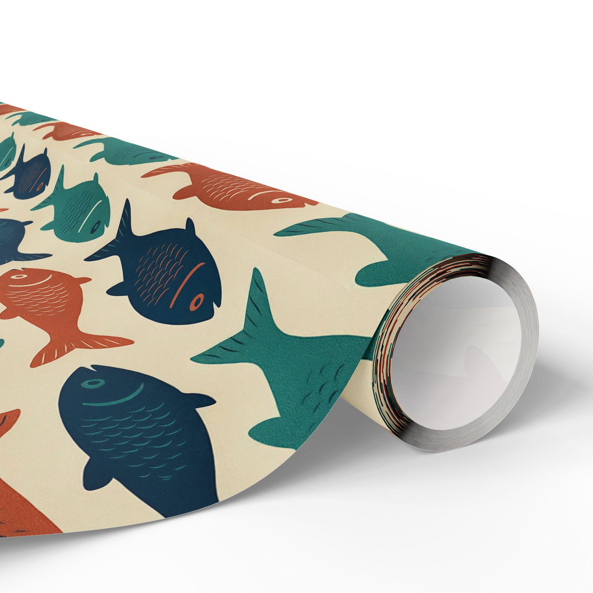 Salty Tin Company- Colorful Fish Wrapping Paper, Unique Gift Wrap for ...