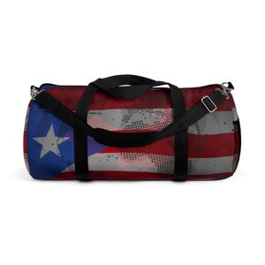 Patriotic Duffel Bag | Travel Gym Bag, Weekender Bag, Workout Bag, Red White Blue Sport Bag, Gift for Veterans, Americans